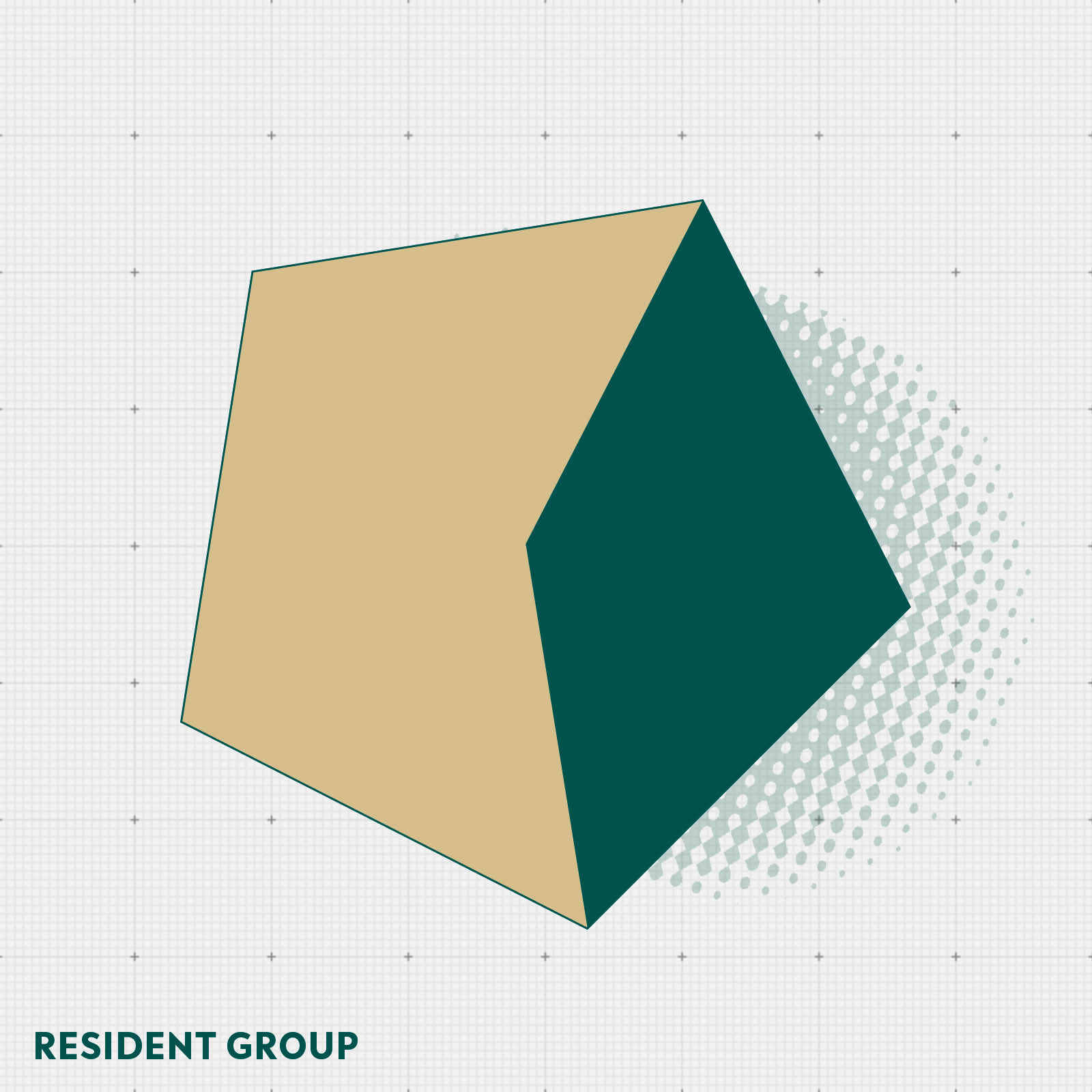 Graphic: a wood colored pentagon with green area on it, representing the length of a Resident Group
