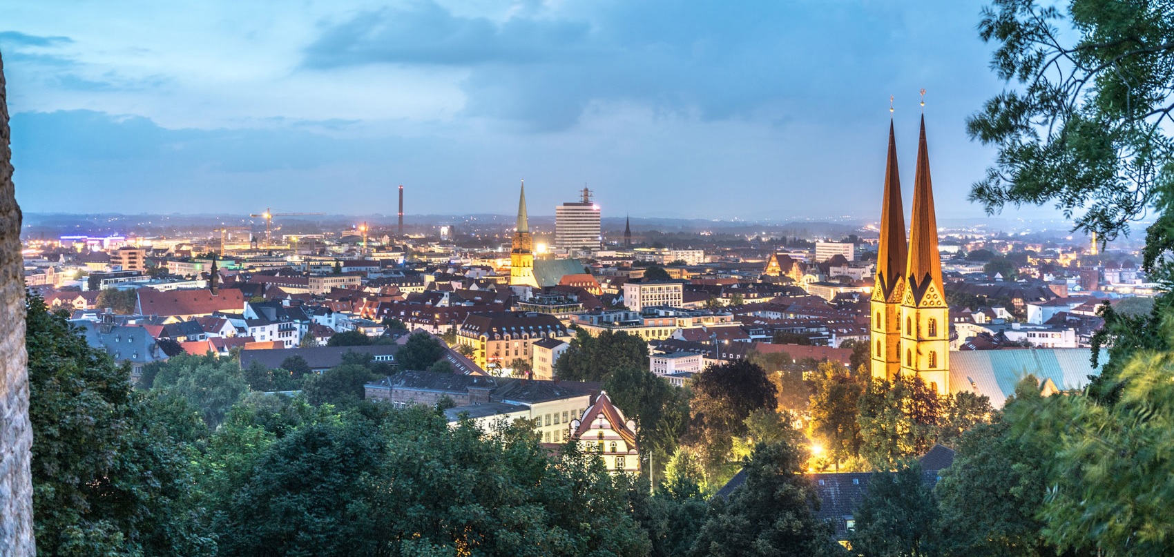 View on Bielefeld at dusk